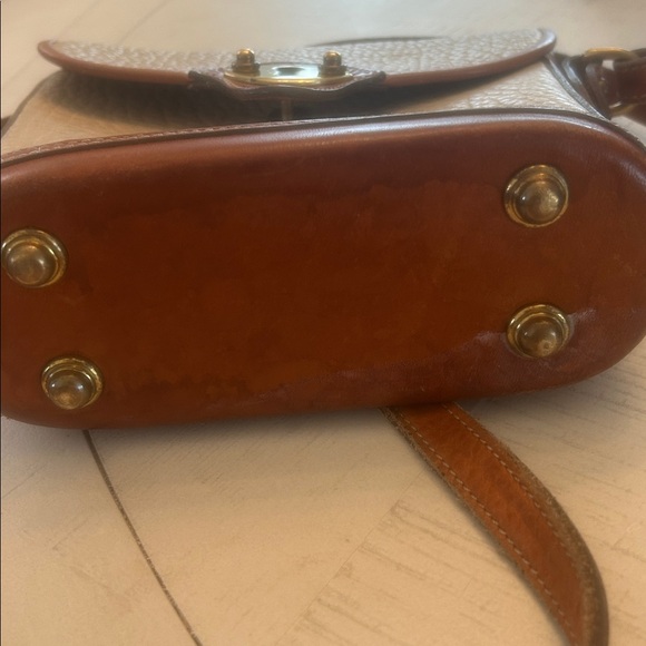 Vintage Dooney & Bourke AWL Calvary Spectator Taupe Brown Leather Crossbody Bag - Picture 9 of 9